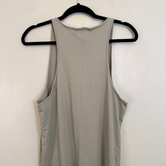 Zara Jumpsuit Women Large Casual Sleeveless Relaxed Cotton Pull On Sage Green - Picture 4 of 6